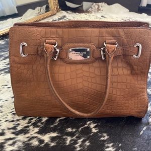 MK brown hamilton cocodrile bag
